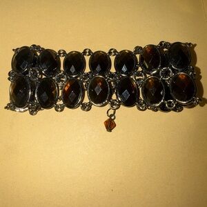 Elegant Black and Brown Gemstone Bracelet